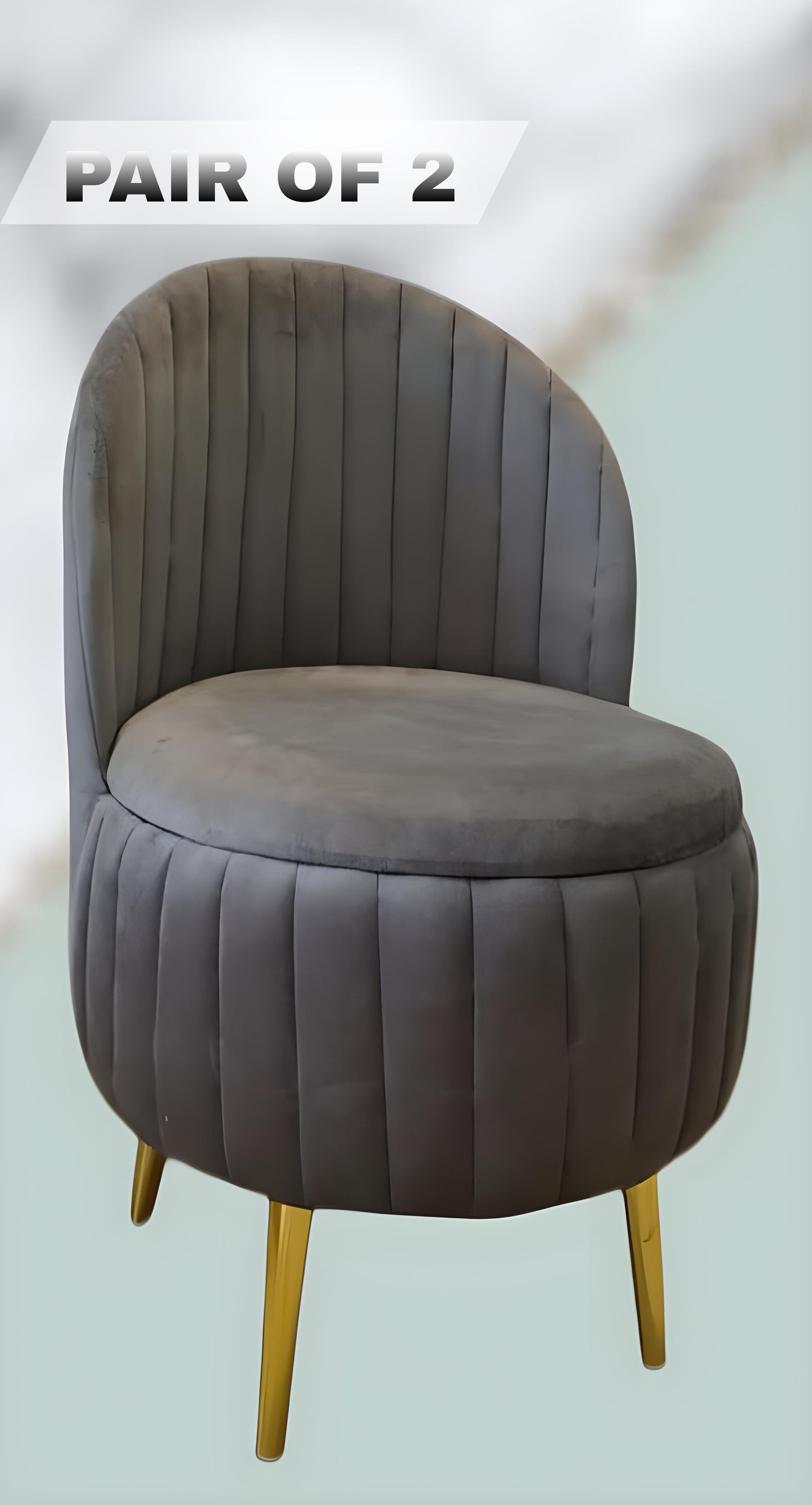 Premium Grey strip chair (set of 2)