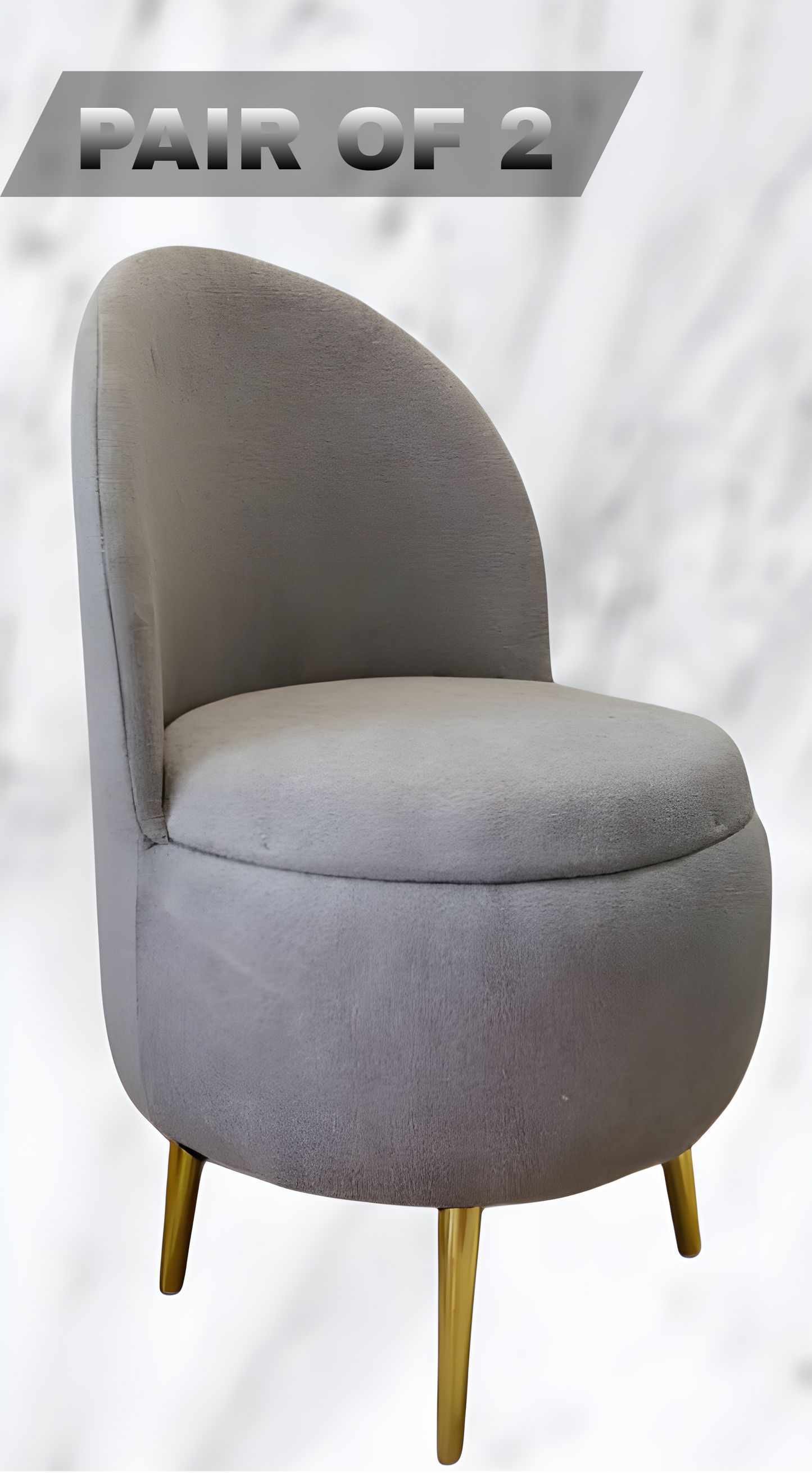 Premium Towel Material Light Grey chair (set of 2)