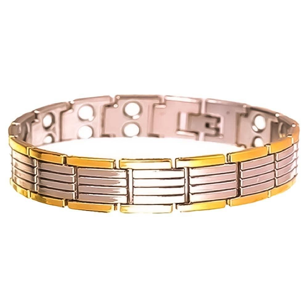 Ultra Magnetic Bracelet for Boys & Men (Silver & Gold)