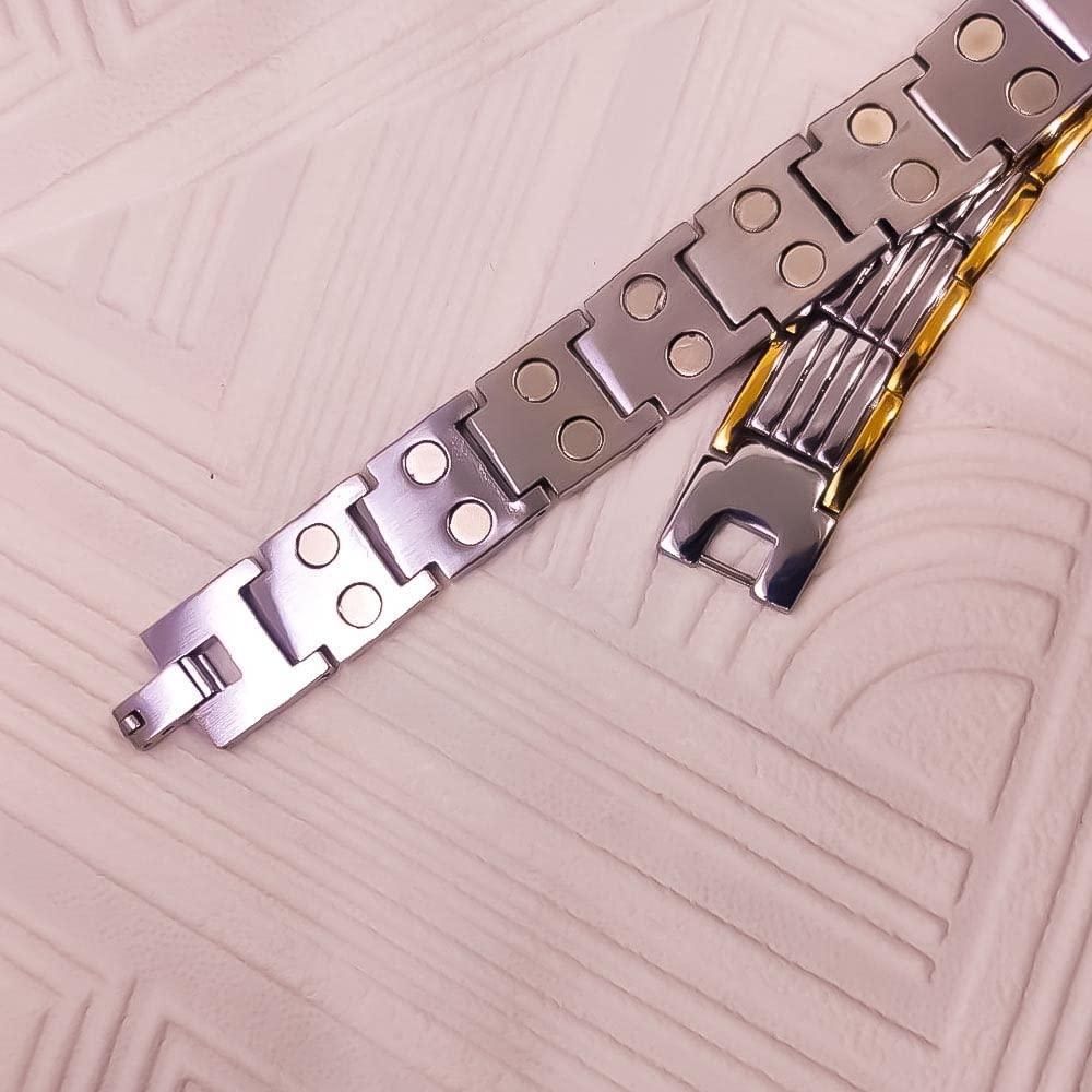 Ultra Magnetic Bracelet for Boys & Men (Silver & Gold)