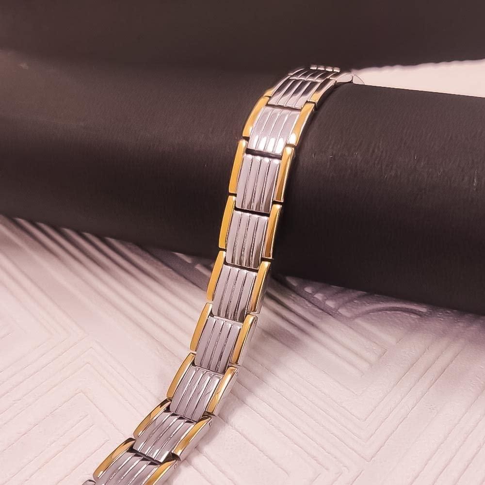 Ultra Magnetic Bracelet for Boys & Men (Silver & Gold)