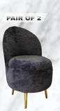 Exclusive Grey chair with fur (set of 2)