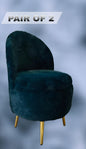 Exclusive Cyan chair with fur (set of 2)