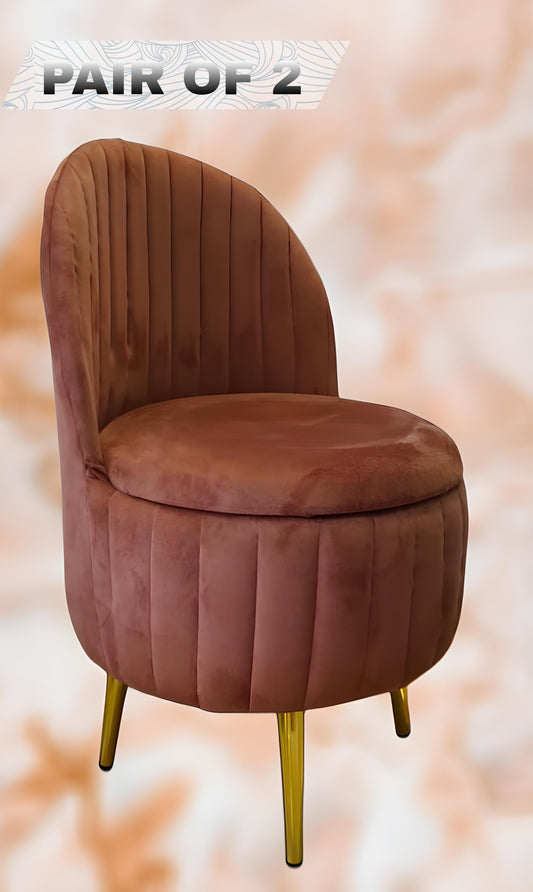 Premium Brown strip chair (set of 2)