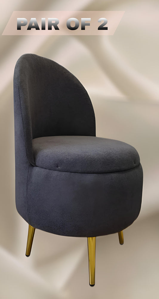 Premium Grey Towel Material chair (set of2)