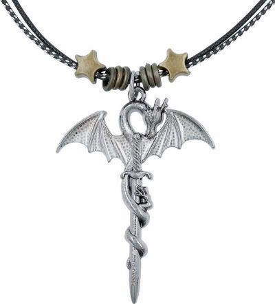 Dragon Silver Plated Pendants With Chain